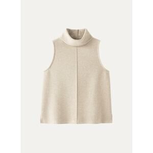 OGL Turtle Neck Split Hem Top NWT SIZE XS HEATHER BEIGE